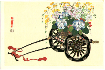 Takeshita Kin-u: Flower Cart in Summer - Artelino