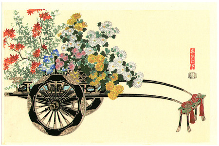 Takeshita Kin-u: Flower Cart in Autumn - Artelino