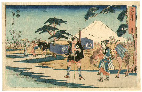 Utagawa Hiroshige: Traveling in front of Mt.Fuji Act.8 - Chushingura - Artelino