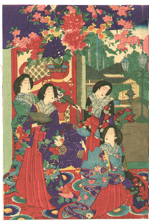 Toyohara Chikanobu: Empress Meiji at Ueno Park - Artelino