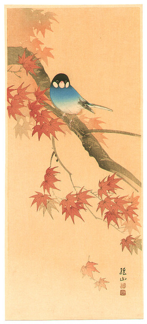 Ito Sozan: Blue Bird and Red Maple - Artelino