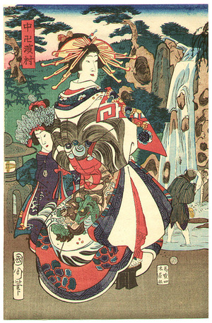 Toyohara Kunichika: Three Courtesans - Artelino