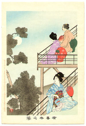 Miyagawa Shuntei: Viewing Moon - Yukiyo no Hana - Artelino