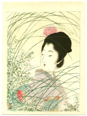 Tsukioka Kogyo: Beauty in the grass - Artelino