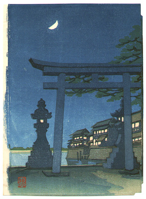 Ueno Tadamasa to Attributed: Torii Gate in a Moonlit Night - Artelino