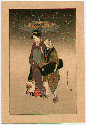 Kitagawa Utamaro: Outing in the Snow - Artelino