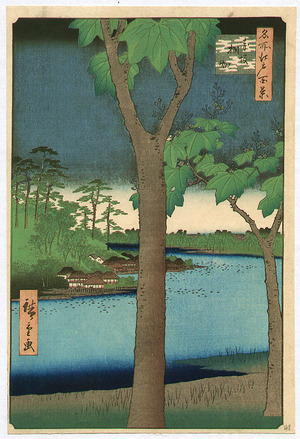 Japanese Print "Akasaka - One Hundred Famous Views of Edo" by Ando Hiroshige, 歌川広重 (Ando Hiroshige)