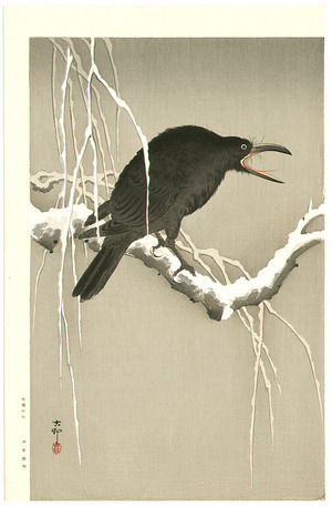 Ohara Koson: Screaming Crow - Artelino