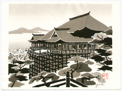 日本版画 "Kiyomizu Temple" 由 Hongho Soukou 创作