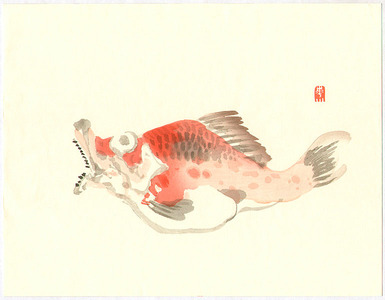 Yokoyama Kazan: Fanged Red Fish - Anko - Artelino