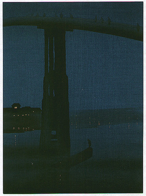 Unknown: Misty Bridge at Night - Artelino