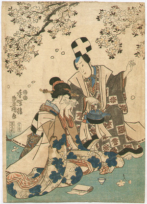 Utagawa Kunisada, 歌川国貞 (Utagawa Kunisada)による浮世絵「Conversation with Tea」