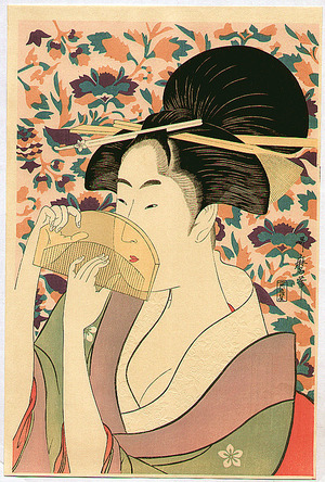 Kitagawa Utamaro: Woman with Comb - Artelino