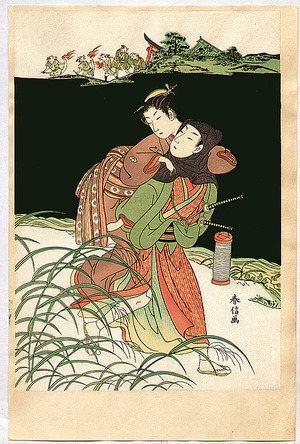 Suzuki Harunobu: Osen Eloping With Lover - Artelino