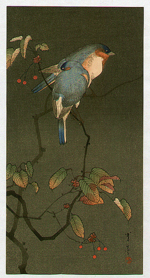 Watanabe Seitei: Blue Birds at Night - Artelino