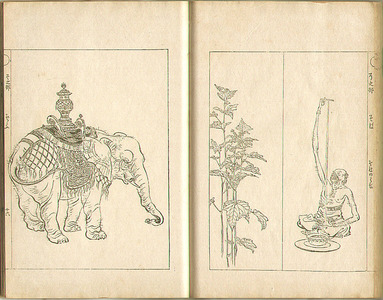 Japanese Print "Sketches by Gekko - Irohabiki Gekko Manga Vol.3 of 1st Set" by Ogata Gekko, 尾形月耕 (Ogata Gekko)