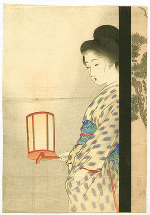 Takeuchi Keishu: Beauty with Lantern - Artelino