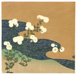 Tsukioka Kogyo: Flowers at a Stream - Artelino