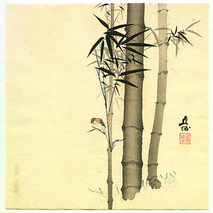 Fukada Chokujo: Sparrow and Bamboo - Artelino