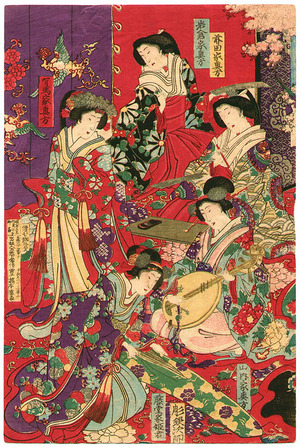 豊原周延: Ladies in Meiji Court - Artelino