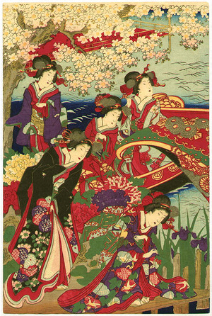 豊原周延: Meiji Empress on Pleasure Boat - Artelino