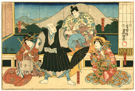 歌川国貞: Kabuki Actors - Horizontal Kabuki Print - Artelino