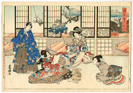 Japanischer Druck "Capter 31 - Tale of Genji" von Utagawa Kunisada, 歌川国貞 (Utagawa Kunisada)