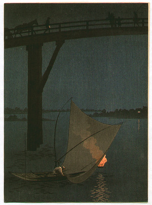 Arai Yoshimune: Fishing Boat - Night Scene Series - Artelino