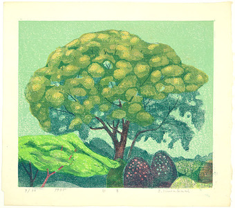 日本版画 "Giant Tree" 由 Unknown, 無款 (null) 创作