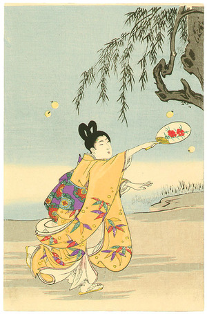 Toyohara Chikanobu: Firefly Hunting - Ladies at Chiyoda Palace - Artelino