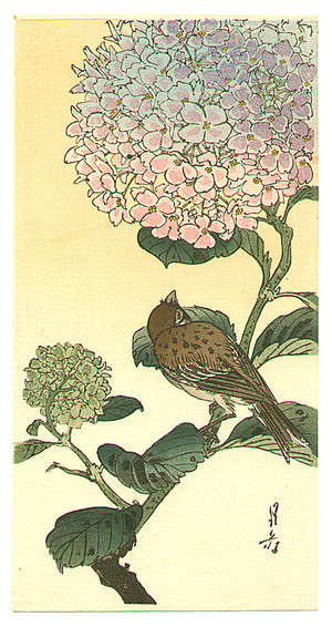 Yoshimoto Gesso: Bird and Hydrangea - Artelino