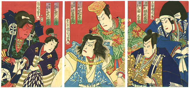 Toyohara Kunichika: Red Man Goro-maru - Kabuki - Artelino