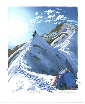 両角修: Climbing up along Snow Ridge - Japan - Artelino