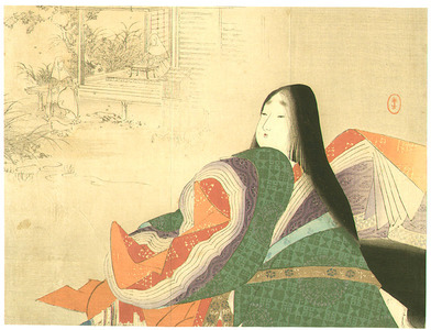 Mizuno Toshikata: Empress in Jakko-in Temple - Artelino