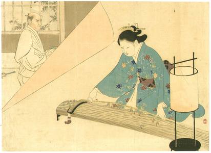 Mizuno Toshikata: Samurai and Koto Player - Artelino