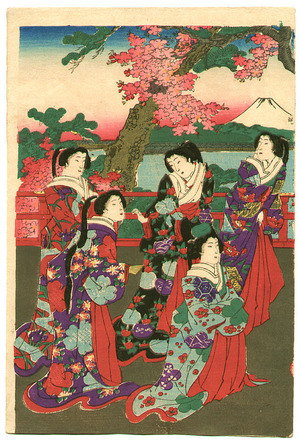 豊原周延: Meiji Empress in Kiyomizu Temple - Artelino