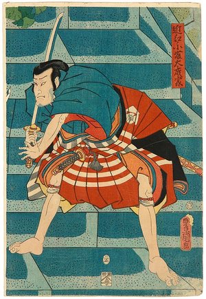 Japanese Print "Samurai with Sword" by Utagawa Kunisada, 歌川国貞 (Utagawa Kunisada)