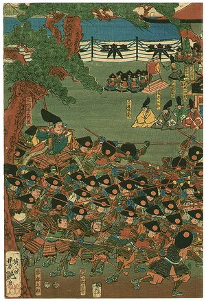 Utagawa Yoshitsuya: Battle of Lances - Artelino