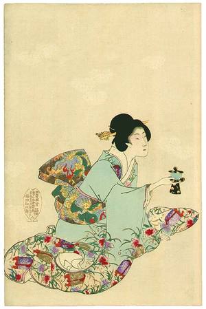 Toyohara Chikanobu: After the Bath - Ladies of Chiyoda Palace - Artelino