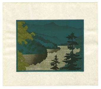 Omoto Yasushi: Twenty-one Views of Ezo - Lake Okotanpe in Green - Artelino