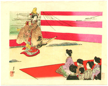 Japanese Print "Dance Performance" by Ogata Gekko, 尾形月耕 (Ogata Gekko)