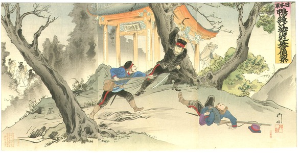 日本版画 "Patrol and Enemy - Russo-Japanese War" 由 Unknown, 無款 (null) 创作