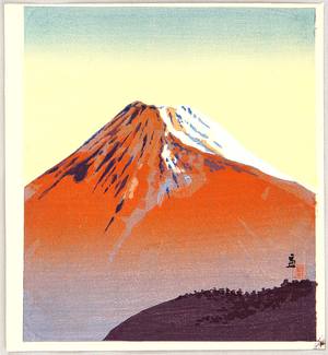 Tokuriki Tomikichiro: Red Mt. Fuji - Artelino