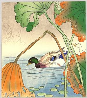 Unknown: Mallard and Lotus Leaves - Artelino