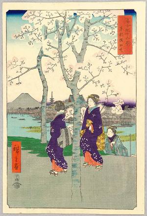 Utagawa Hiroshige: Sumida Embankment - Thirty-six Views of Mt.Fuji - Artelino