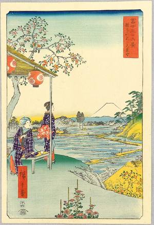 Utagawa Hiroshige: Tea House - Thirty-six Views of Mt.Fuji - Artelino