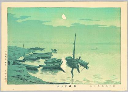 Fujishima Takeji: Evening Moon on Yodo River - Artelino