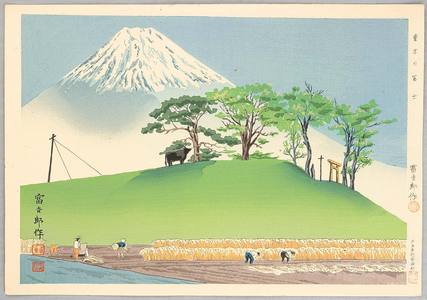 Tokuriki Tomikichiro: Fuji from a Rice Field - Thirty-six Views of Mt.Fuji - Artelino