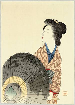 Takeuchi Keishu: Lady with Umbrella - Artelino