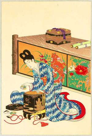 Toyohara Chikanobu: Girl and Shell Game - Artelino